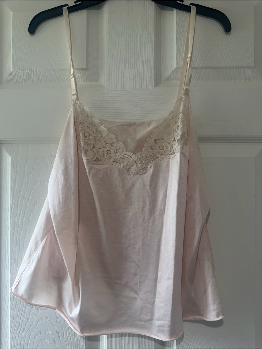 Silky Lace-Trim Pink Camisole Top
